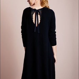 NWT White Label Wool Tie Back Knitted Dress, Black